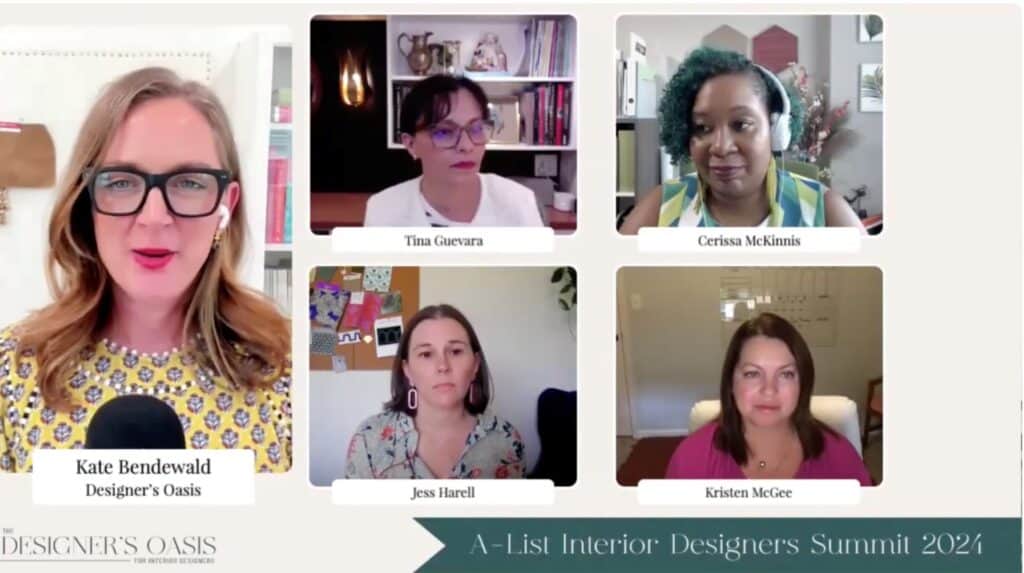 Interior design conference Kristen McGee Interiors focusing on innovative design solutions.