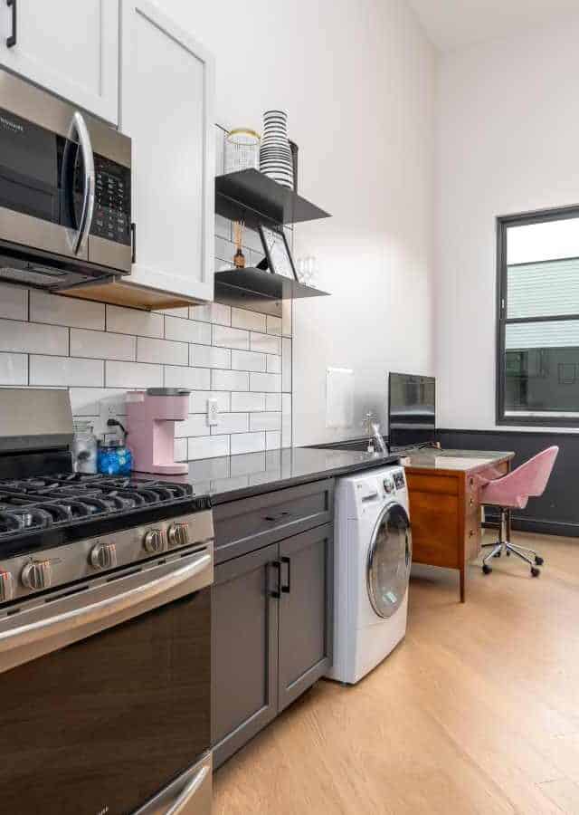 Bright Birmingham rental kitchen with modern appliances and ample natural light.