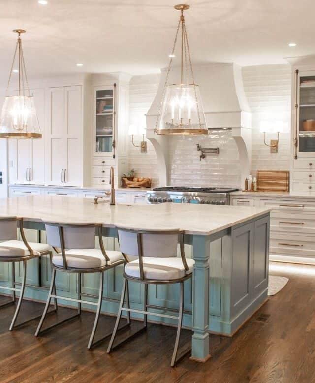 Beautifully reworked kitchen with island and modern cabinetry in Vestavia.